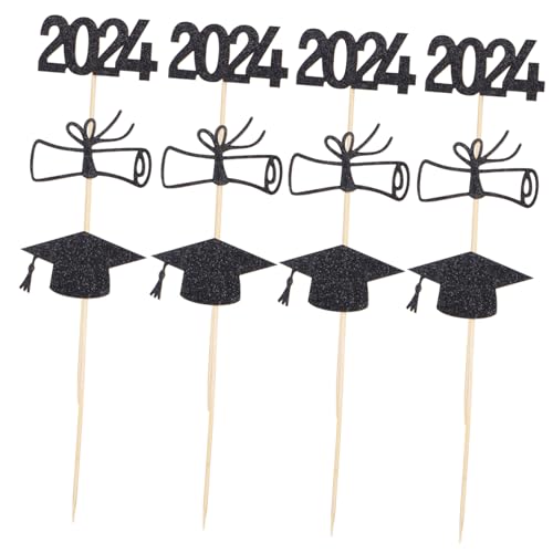 BESPORTBLE 1Satz Abschlusskuchen Topper Mit Schwarzem Abschlussmütze Und Kuchendekoration Für Graduierungsfeiern Party Dekorationen Und Cupcake Toppers von BESPORTBLE