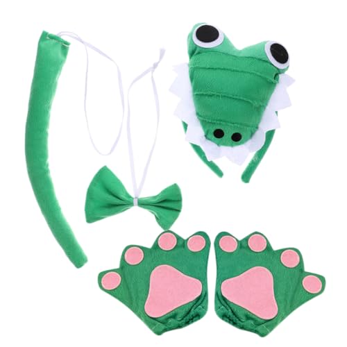 BESPORTBLE 1Satz Alligator Kostümset für Erwachsene Teiliges Set mit Stirnband und Handschuhen für Halloween Cosplay Maskeraden und Themenpartys und Vielseitig von BESPORTBLE
