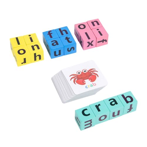 BESPORTBLE 1Satz Alphabet Rechtschreibspiel Holz Matching Wortkarten Pädagogisches Lernspiel Für Jahre Alte Alphabet Erkennungsspielzeug von BESPORTBLE