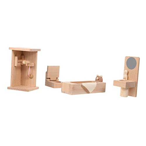 BESPORTBLE 1Satz Badezimmermöbel Für Puppenhaus Teiliges Holzspielzeug Für Dekorative Ausstattung Für Mini Hausmodelle Und Langlebig von BESPORTBLE