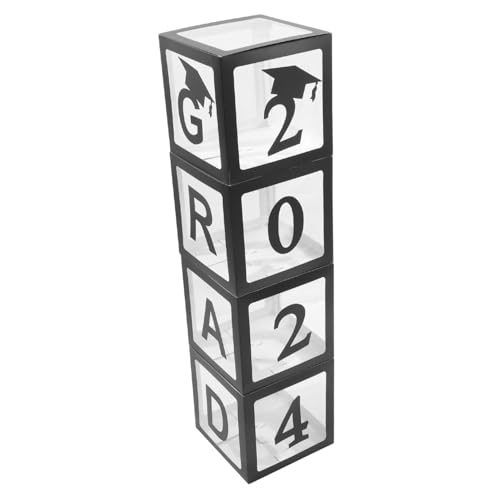 BESPORTBLE 1Satz Ballonbox Für Abschlussfeier Dekorationsbox Mit Schwarzen Boxen Schriftzug Für Fotos Und Feierlichkeiten Langlebig von BESPORTBLE