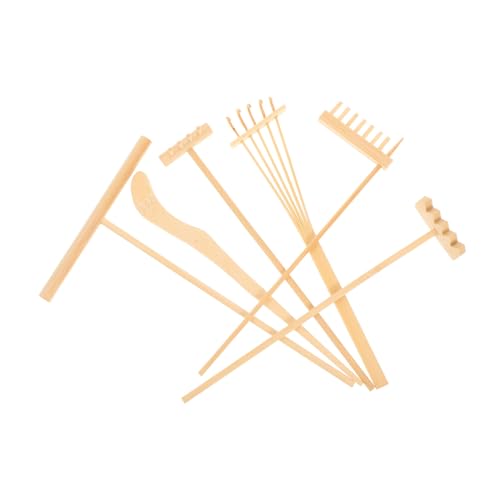 BESPORTBLE 1Satz Bambus Mini Rechen Set Teiliges Teeservice Für Zen Garten Desktop Bonsai Sandraking Und Kleine Pflanzenpflege Langlebig Und Vielseitig Einsetzbar von BESPORTBLE