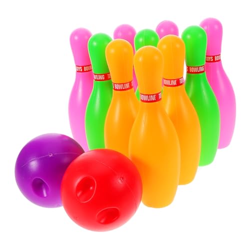 BESPORTBLE 1Satz Bowling Set Bowling Pins und Bälle aus Farbiges Indoor und Outdoor Bowlingspielzeug für Jahren Fördert Motorik und Koordination von BESPORTBLE