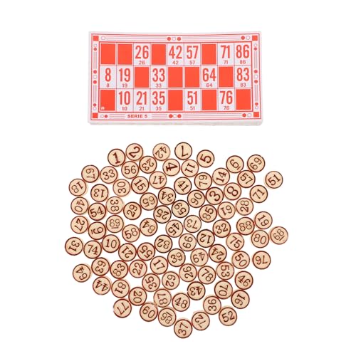 BESPORTBLE 1Satz Brettspiel Bingo Zahlenkarten mit Schachfiguren Bingo Schachspiel für Partys Geburtstage und Familienaktivitäten Kompakt und Leicht Transportierbar von BESPORTBLE