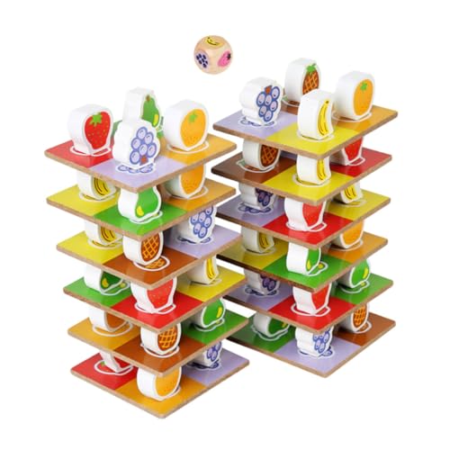 BESPORTBLE 1Satz Bunten Holzspielzeug Ziegelsteinen Stapelspiel Für Lernspielzeug Motorischen Fähigkeiten Und Kreativität Ab Jahr Montessori von BESPORTBLE