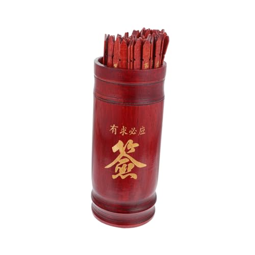 BESPORTBLE 1Satz Chinesische Wahrsagerei Sticks Im Buddhistischen Stil Tempel Wahrsagungsstangen Mit Sticks Und Begleitbuch Tiefrotem Design von BESPORTBLE