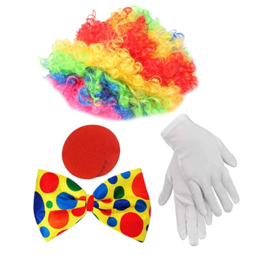 BESPORTBLE 1Satz Clown Kostüm Requisiten für Halloween Einschließlich Perücke Fliege Nase für Cosplay Partys Fotografie von BESPORTBLE