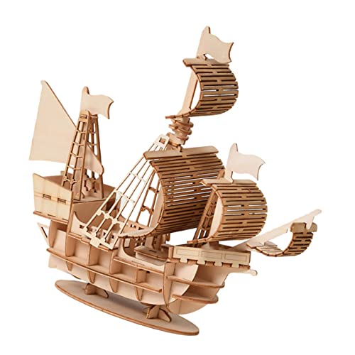 BESPORTBLE 1Satz DIY Holzpuzzle Segelboot Puzzlespielzeug Für Handgemachtes Puzzlemodell Aus Holz Holzfarbe Kreatives Bastelspielzeug Kinderentwicklung von BESPORTBLE