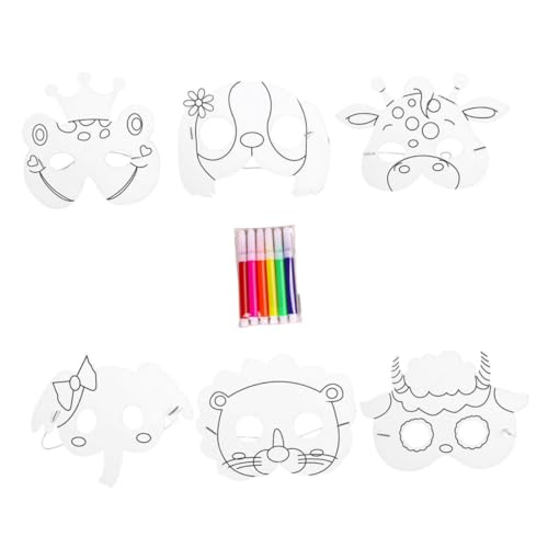 BESPORTBLE 1Satz DIY Tiermasken Für Unbemalt Kreative Bastelmasken Tierform Bastelset Für Kindergeburtstage Und Partys Als Partygeschenke Für Tiermaskenpartys Masken von BESPORTBLE