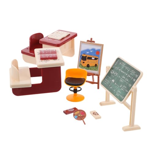 BESPORTBLE 1Satz Dekorationen Für Schreibtisch Mini Deko Mit Stühlen Und Schreibtisch Für Handwerk Und Puppenhaus Einrichtung von BESPORTBLE
