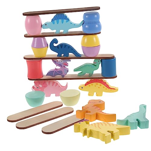 BESPORTBLE 1Satz Dinosaurier Stapelspielzeug Aus Holz Kognitive Bausteine Für Lernspielzeug Kreativität Und Hand Auge Koordination Für Neugeborene Und Kleinkinder von BESPORTBLE