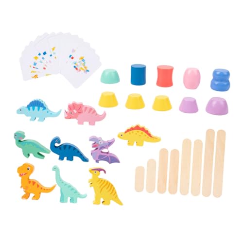 BESPORTBLE 1Satz Dinosaurier Stapelspielzeug aus Holz Farbenfrohes Gleichgewichtsspielzeug für Fördert Kreativität Soziale Fähigkeiten und Hand Auge Koordination für Frühe von BESPORTBLE