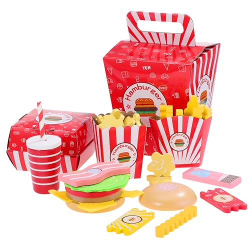 BESPORTBLE 1Satz Essen Set Fast Food Küchenzubehör für Hamburger und Pommes Geeignet für Rollenspiele und Kreative Spielstunden Fördert und Koordinationsentwicklung von BESPORTBLE