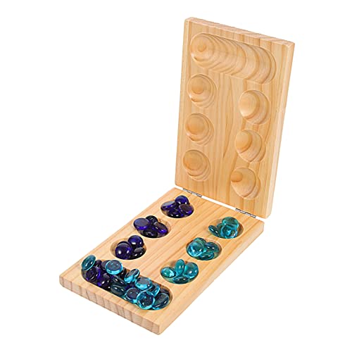 BESPORTBLE 1Satz Faltbares Mancala Spielset aus Holz Intelligentes Strategiespiel für Fördert Denkvermögen und Koordination Familienspiel von BESPORTBLE
