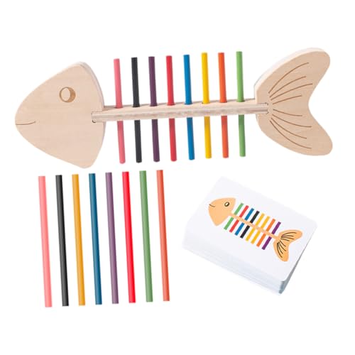 BESPORTBLE Regenbogen-sortierspielzeug Aus Holz Für Jungen Und Mädchen Sensorisches Lernknochen-Puzzle Für Kleinkinder von BESPORTBLE