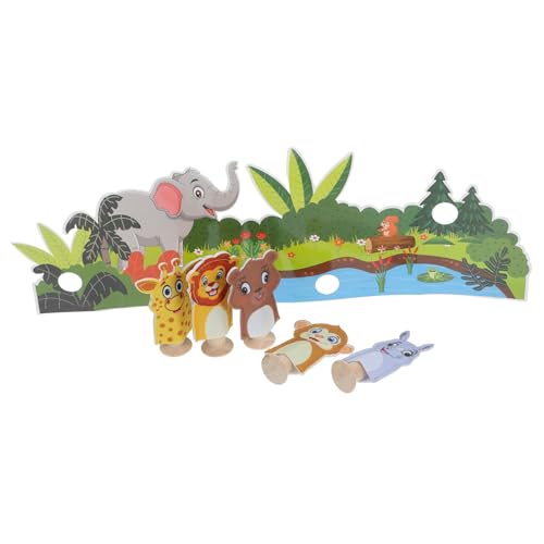 BESPORTBLE 1Satz Filz Fingerpuppen Mit Hintergrund Weiche Tierpuppen Aus Filz Für Mini Tierspielzeug Für Kreatives Und Geschichtenerzählen Für Jungen von BESPORTBLE