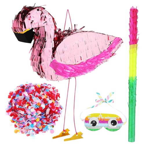BESPORTBLE 1Satz Flamingo Pinata Für Kindergeburtstag Große Pinata Augenmaske Und Einfach Zu Befüllen Partydeko Für Unvergessliche Feiern von BESPORTBLE