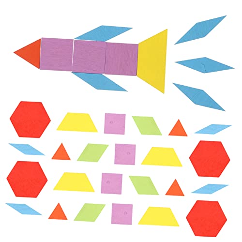 BESPORTBLE 1Satz Formpuzzle Set Für Kleinkinder Hölzernes Sinnespielzeug Hand Auge Koordination Und Kreativen Denkfähigkeiten Vorschulgeschenk Für Jungen von BESPORTBLE