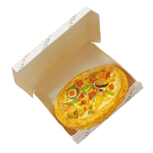 BESPORTBLE 1Satz Gefälschte Pizza im Kasten Hochwertiges Zubehör für DIY Puppenhausdekoration Kreatives Lebensmittelmodell für Spielküche und Sammler von BESPORTBLE
