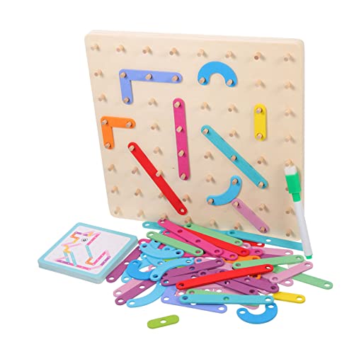 BESPORTBLE 1Satz Geoboard Holzpuzzle Geometrisches Lernspielzeug für Kreative Formgestaltung Interaktives Montessori Mathematik und Geometriekenntnissen von BESPORTBLE