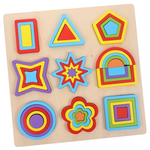 BESPORTBLE 1Satz Geometrische Holzbausteine Lernspielzeug Für Fördert Und Formerkennung Für Kleinkinder Langlebig Und Sicher Im Design Für Kreatives von BESPORTBLE