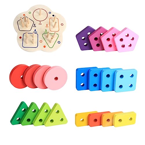 BESPORTBLE 1Satz Geometrische Holzbausteine Pädagogisches Stapelspielzeug für Fördert Farben und Formenverständnis Kleine Hände und Sicher BESPORTBLE 1Satz Geometrische Holzbausteine Pädagogisches Stapelspielzeug für Fördert Farben und Formenverständnis Kleine Hände und Sicher von BESPORTBLE