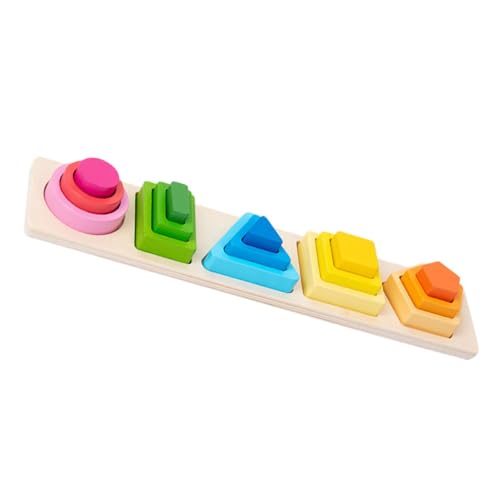 BESPORTBLE 1Satz Geometrisches Holzspielzeug Für Kleinkinder Kognitives Puzzle Formen Und Farben Lernspiel Für Jungen Und Ab Jahren Zur Verbesserung von BESPORTBLE