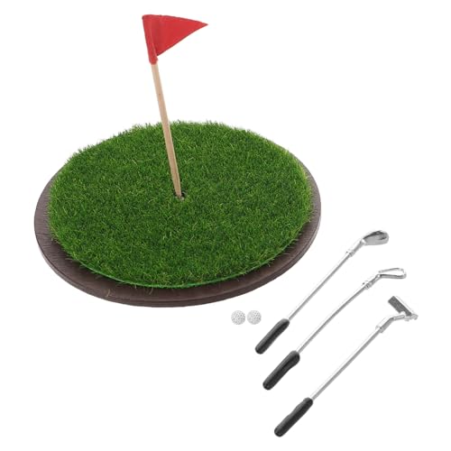 BESPORTBLE 1satz Set Für Puppenhäuser Teiliges Zubehör Mit Golfschlägern Und Gras-Szene Zur Dekoration Lehrreiches Spielzeug Für Junge Mädchen von BESPORTBLE