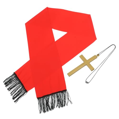 BESPORTBLE 1Satz Halloween Cosplay Kit Mit Priesterstola Kreuzanhänger Mönchskreuz Kostümzubehör Für Halloween Feiern Rollenspiele von BESPORTBLE