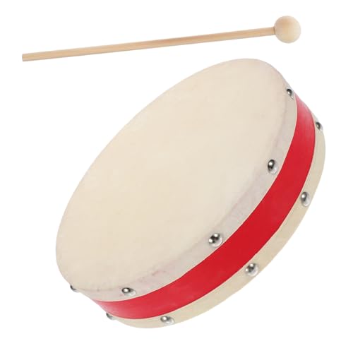 BESPORTBLE 1Satz Handtrommel Percussion Instrument mit Trommelschlägel für Anfänger Kompakte Handtrommel für Vorschulmusicals und Kreative Aufführungen von BESPORTBLE