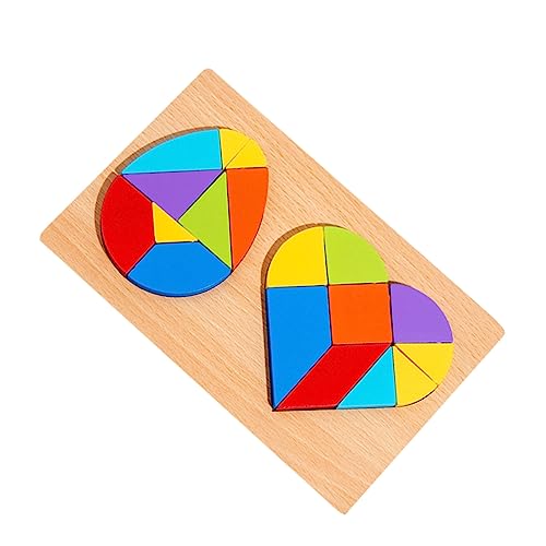 BESPORTBLE 1Satz Herz Und Eierform Tangram Puzzle Interaktives DIY Lernspielzeug Für Geometrisches Formspiel Für Kreatives Und Lernen von BESPORTBLE