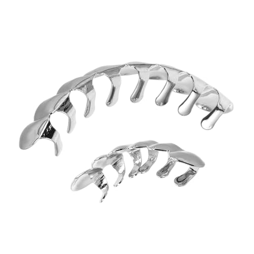 BESPORTBLE 1Satz Hip Hop Halloween Zahnschmuck Prothesen Lustige Cosplay Requisiten Für Partys Und Festivals Silberne Fangs Als Beliebtes Halloween Zubehör von BESPORTBLE