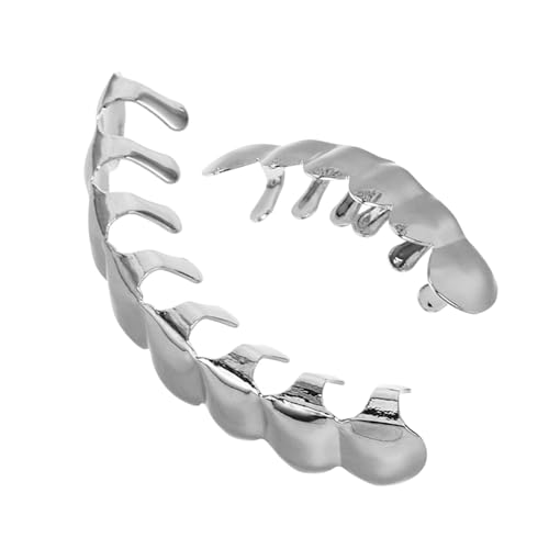 BESPORTBLE 1Satz Hiphop Halloween Prothesen Zahnschmuck Lustige Kostüm Requisiten Für Party Und Festival Silber Cosplay Zubehör Beliebte Halloween Prothesen von BESPORTBLE