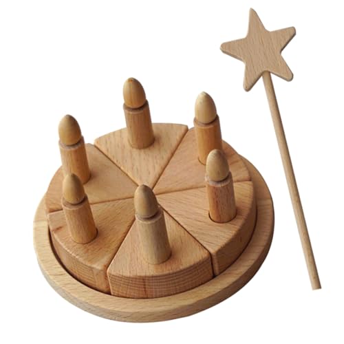 BESPORTBLE 1Satz Holz Geburtstagskuchen DIY Rollenspiel Essen Für Jungen Und Interaktives Lernspielzeug Für Ganze Familie Für Geburtstagsfeiern von BESPORTBLE