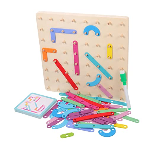 BESPORTBLE 1Satz Holz Geoboard Mathematikspielzeug Für Puzzlespielzeug Formen Farben Und Pädagogisches Lernspielzeug Für Kleinkinder Und Vorschulkinder von BESPORTBLE