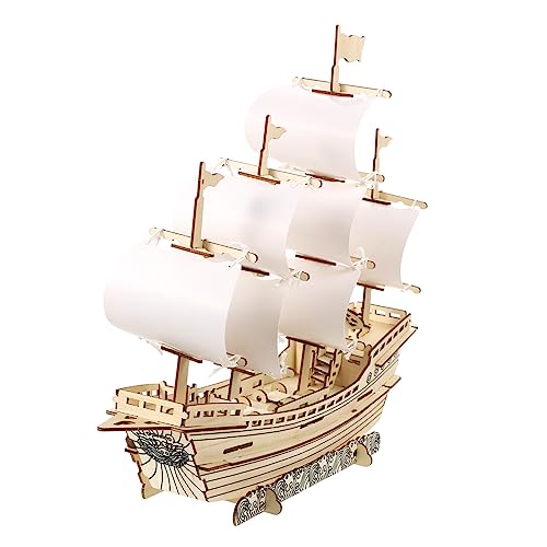 BESPORTBLE 1Satz Holz Puzzle Segelboot Modellbau Kit Für Erwachsene Und Bausatz Für Detailliertes Segelschiff Modell Lernspielzeug Für Kreative Bastler von BESPORTBLE