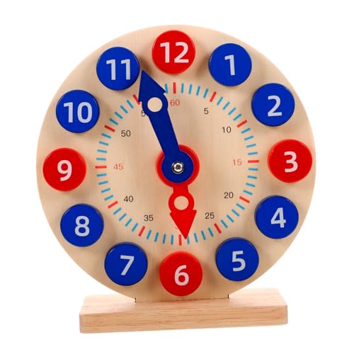 BESPORTBLE 1Satz Holz Uhr Für Lernspielzeug Zahlenverständnis Kognitives Für Kleinkinder Pädagogisches Holzspielzeug Zur Uhrzeit Erkennung von BESPORTBLE
