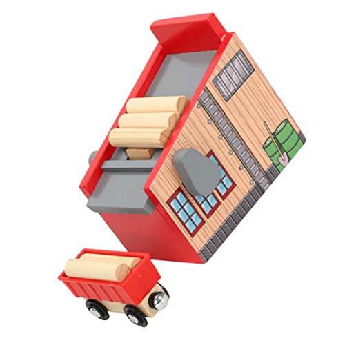 BESPORTBLE 1Satz Holzhof Szene Accessoires Holz Zug Mit Holzblöcken Für Kreative Spielmöglichkeiten Lernspielzeug Für Fantasie Und Motorik von BESPORTBLE