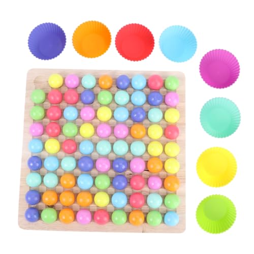 BESPORTBLE 1Satz Holzkugel Puzzle Lernspielzeug Für Interaktives Eltern Junge Mädchen Farbenfrohes Ball Clip Fördert Fokus Und Denkfähigkeiten Für Geburtstage Und Feiertage von BESPORTBLE
