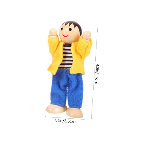 BESPORTBLE Holz Puppenhaus Figuren Satz Familie Spielzeug für Kinder Bewegliche Puppen für Rollenspiele Fantasievolles Spielen Sicheres Material von BESPORTBLE