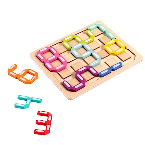 BESPORTBLE 1Satz Holzpuzzle Teiliges Zahlenpuzzle für Fördert Kognitive Fähigkeiten und Farberkennung Lernspielzeug für Eltern Interaktion Geburtstags und Festgeschenk von BESPORTBLE