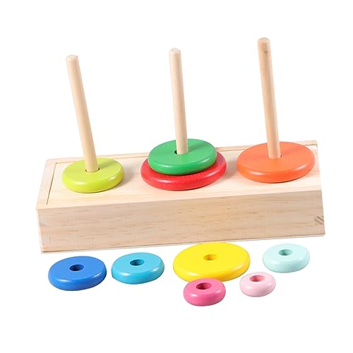 BESPORTBLE 1Satz Holzspielzeug Großer Ringstapelturm Für Montessori Lernspielzeug Stapelblöcke Für Kreative Entwicklung Pädagogisches Für Logisches Und Motorikförderung von BESPORTBLE