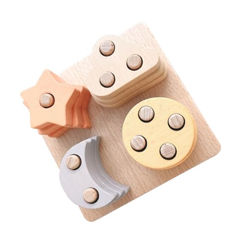 BESPORTBLE Kleinkind Blöcke Sterne Mond Wolken Gebäude Montessori Stapeln Spielzeug 1 Set Form Sorter von BESPORTBLE