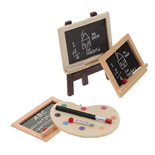 BESPORTBLE 1Satz Holzstaffelei Teiliges Mini House Dekorationszubehör mit Kreidebrett für Puppenhaus und DIY Miniaturen Langlebig und Künstlerisch Gestaltet von BESPORTBLE