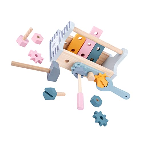 BESPORTBLE 1Satz Holzwerkzeugkasten Für Multifunktionales DIY Spielzeugset Aus Holz Für Kreative Bauprojekte Für Drinnen Und Draußen Pädagogisches Feinmotorik von BESPORTBLE