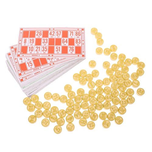 BESPORTBLE 1Satz Interaktives Bingo Set Aus Bingo Zahlenkarten Und Schachspiel Requisiten Für Klassische Spielabende Mit Familie Und Freunden Für Erwachsene von BESPORTBLE