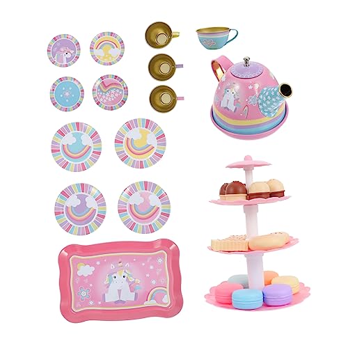 BESPORTBLE 1Satz Kinderspielzeug Unicorn Teeservice Set Teiliges Nachmittagstee Für Pädagogisches Küchenspielzeug Mit Dessertturm Für Rollenspiele Und Kreative Aktivitäten von BESPORTBLE