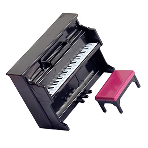 BESPORTBLE 1Satz Klavier mit Hocker Schwarzes Klavier Modell für Puppenhaus und Kreative Szenen für Micro Landschaftsdekoration und Fotografie Detailgetreu und Realistisch von BESPORTBLE
