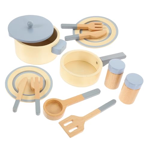 BESPORTBLE 1Satz Kochgeschirr Set Aus Holz Für Rollenspiel Küchenutensilien Kochgeschirr Set Mit Töpfen Und Pfannen Für Kreative Kochspiele Altersgerecht Jahren von BESPORTBLE