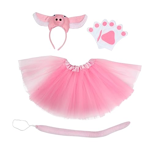 BESPORTBLE 1Satz Kostümset Für Teiliges Halloween Cosplay Mit Schweinekopfbedeckung Handschuhen Tüllrock Für Unvergessliche Auftritte Partys von BESPORTBLE